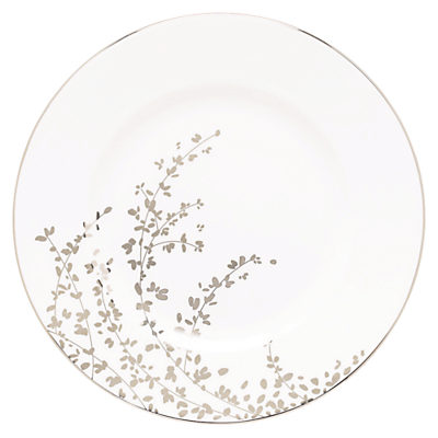 kate spade new york Gardener St Platinum Bone China Dinner Plate, Silver/White, Dia.27cm kate spade new york Gardener St Platinum Bone China Dinner Plate, Silver/White, Dia.27cm